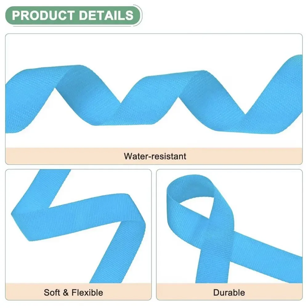 METERXITY Polypropylene Webbing, 25 Yards 1.5 Inch Durable Poly Strapping Blue